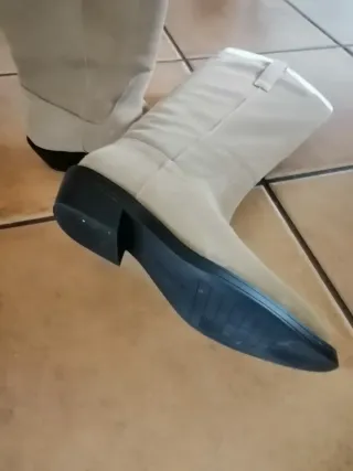 Botas cowboy piel Pull&Bear beige