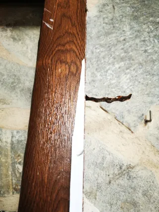 Puerta PVC Marrón con Vidrio