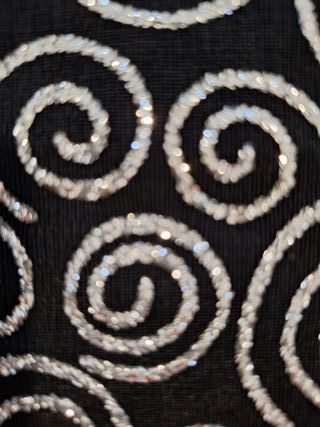 Top fiesta negro plateado purpurina