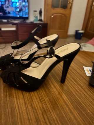 Sandalias Negras Tacón talla 37