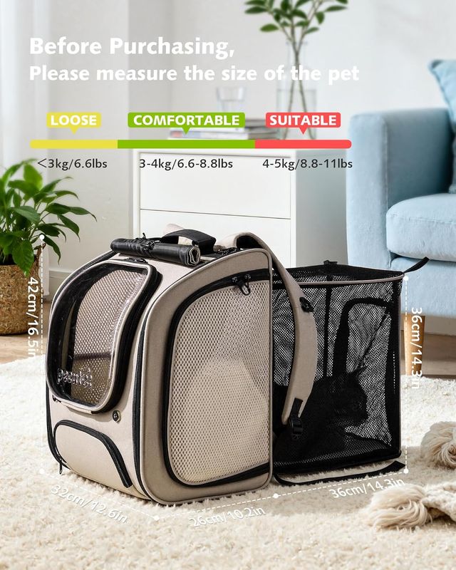 Pecute Mochila Escalable para Gatos con Burbuja