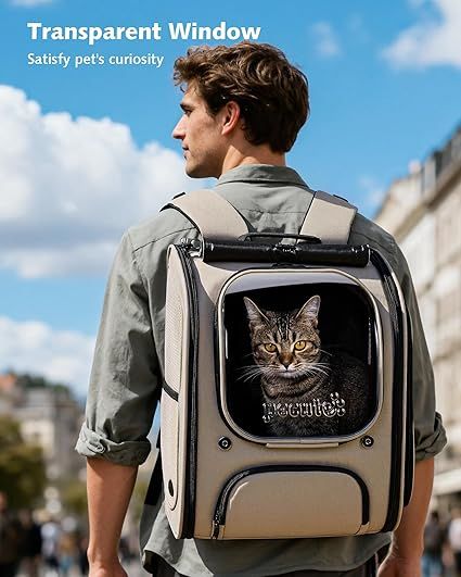 Pecute Mochila Escalable para Gatos con Burbuja