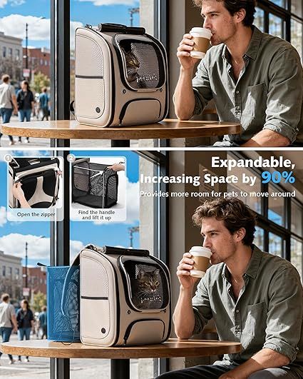 Pecute Mochila Escalable para Gatos con Burbuja