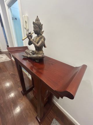 Mueble de entrada estilo oriental madera