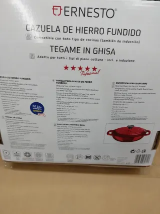 Cazuela de Hierro Fundido Ernesto Roja
