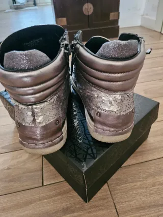Sneakers Crime London Glitter Argento/Oro Tg 37