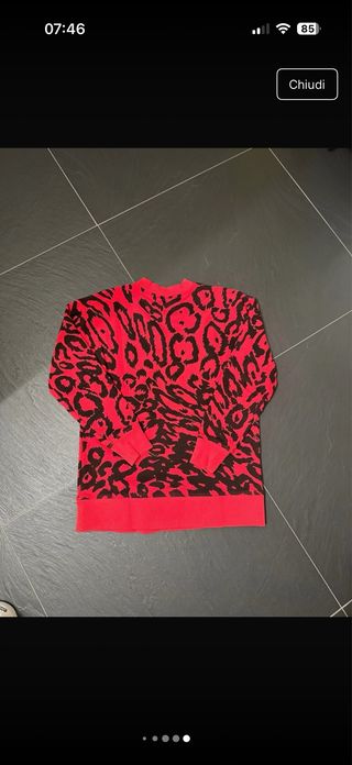 Felpa Calvin Klein Leopardata Rossa Nera