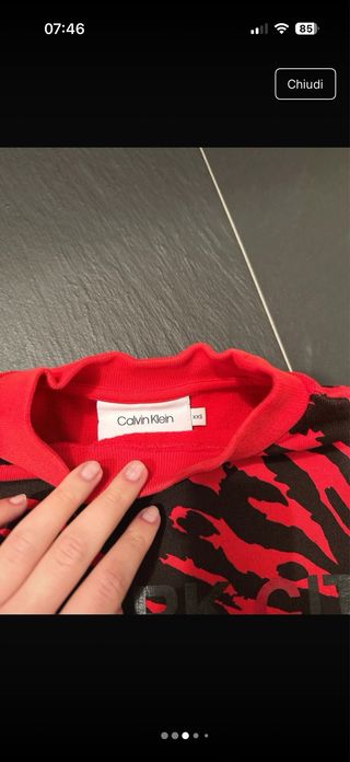 Felpa Calvin Klein Leopardata Rossa Nera