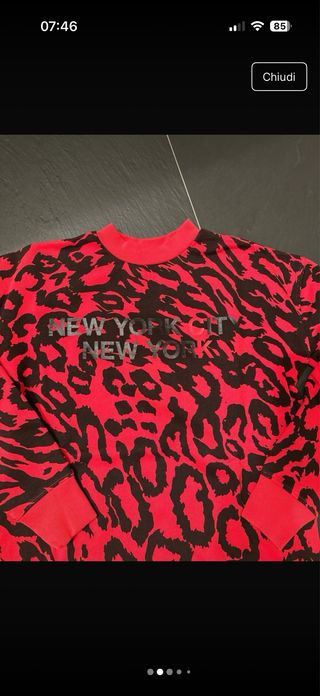 Felpa Calvin Klein Leopardata Rossa Nera