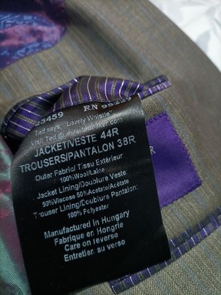 Americana Ted Baker Talla 54 Gris Forro Morado