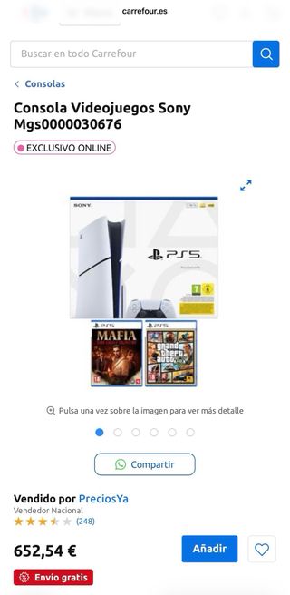 PS5 Slim Disco Precintada + 2 Juegos