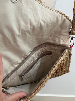 Bolso de rafia tejido multicolor