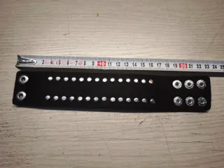 Bracciale punk borchie argento nero