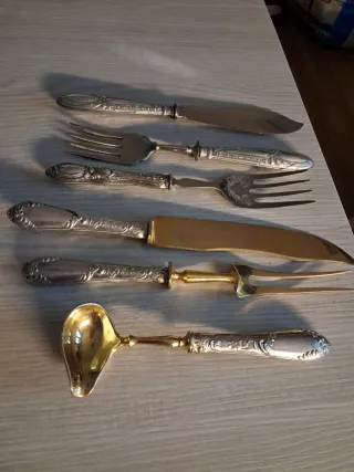 Posate vintage placcate oro e argento