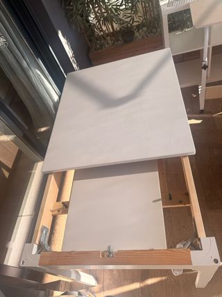 Mesa extensible blanca 84-120x74 cm