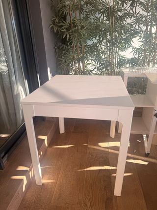 Mesa extensible blanca 84-120x74 cm