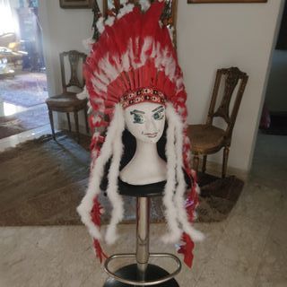 Diadema India Rossa e Bianca