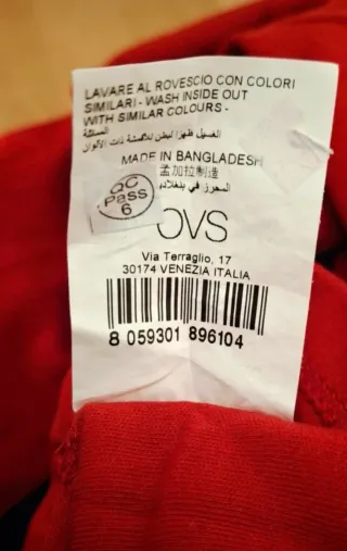 Maglietta OVS collo alto rosso