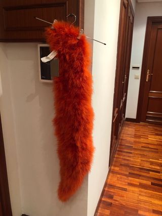 Estola plumas auténticas Zara naranja sin estrenar