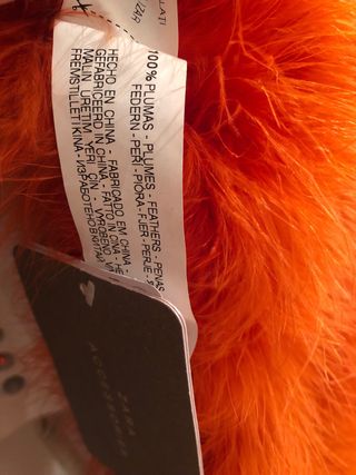Estola plumas auténticas Zara naranja sin estrenar