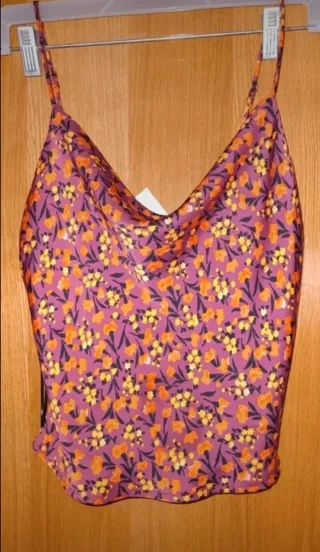 Blusa tirantes floral Zara Talla M