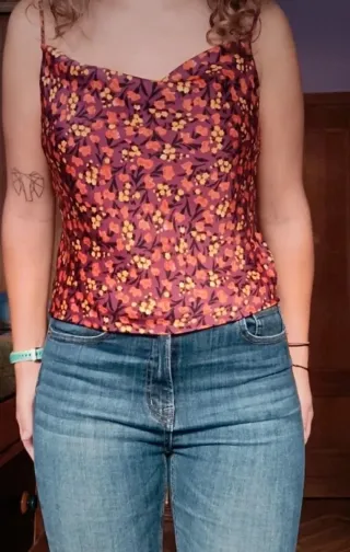 Blusa tirantes floral Zara Talla M