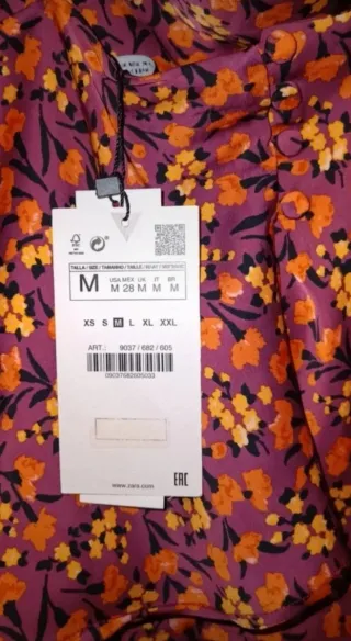 Blusa tirantes floral Zara Talla M