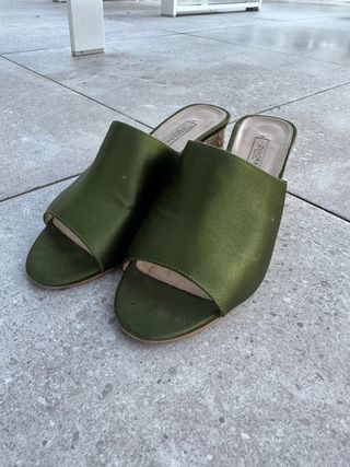 Sandalias Zendra Verde Oliva Talla 38