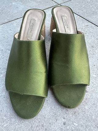 Sandalias Zendra Verde Oliva Talla 38