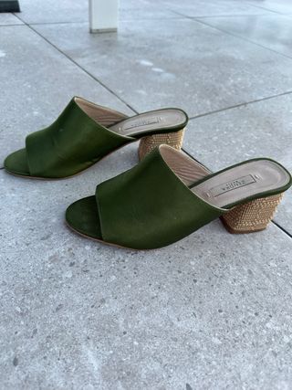 Sandalias Zendra Verde Oliva Talla 38