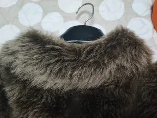 Abrigo Piel Ovino Marrón/Gris