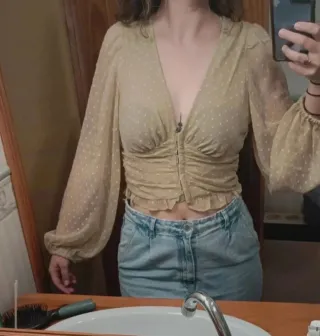 Blusa verde Stradivarius Talla M