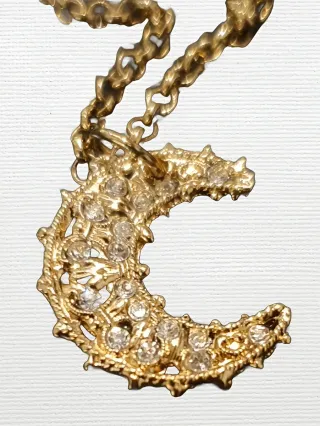 Collana GIORÀ BY RASPINI Mezzaluna Zirconi, nuova!