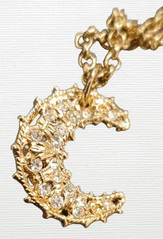 Collana GIORÀ BY RASPINI Mezzaluna Zirconi, nuova!