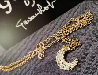 Collana GIORÀ BY RASPINI Mezzaluna Zirconi, nuova!