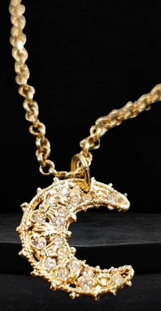 Collana GIORÀ BY RASPINI Mezzaluna Zirconi, nuova!