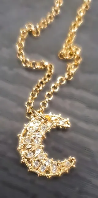 Collana GIORÀ BY RASPINI Mezzaluna Zirconi, nuova!