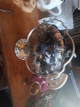 Porta dulces de plata vintage de los años 70