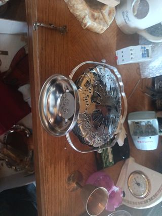 Porta dulces de plata vintage de los años 70