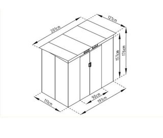 Caseta Jardín Metálica Gris 2,43 m2