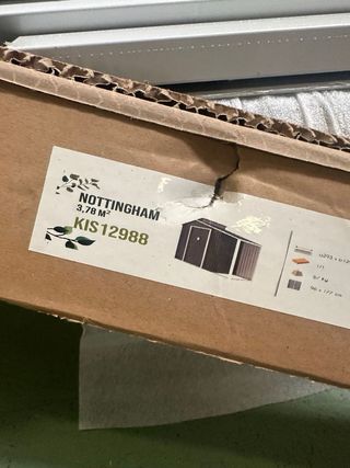 Caseta jardín metálica con porche 3,7m² Nottingham