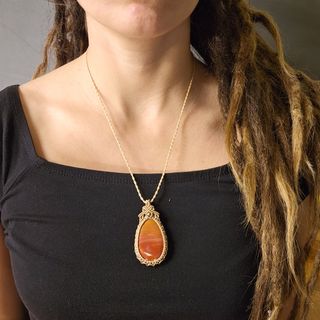 Ciondolo Macramè con Diaspro Mookaite