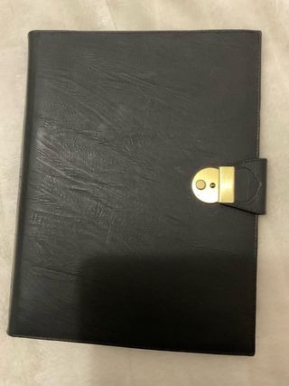 Cartera Diplomática con Block Negro y Dorado