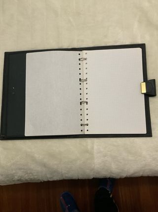 Cartera Diplomática con Block Negro y Dorado