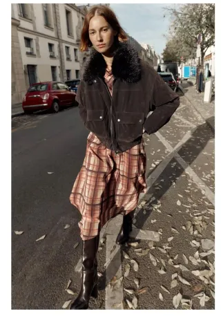 Cazadora efecto ante Zara cuello pelo