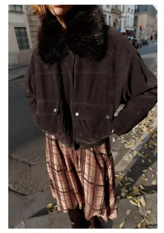 Cazadora efecto ante Zara cuello pelo