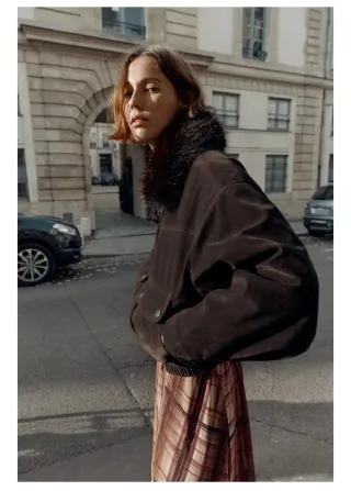 Cazadora efecto ante Zara cuello pelo