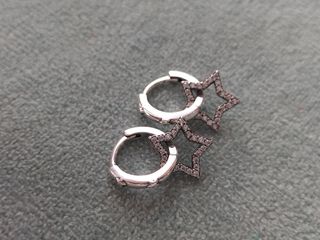 Pendientes aro estrella plata de ley