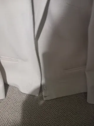 Traje de pantalón beige mujer