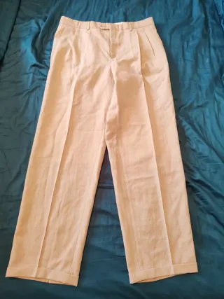 Pantalone uomo sartoriale beige taglia 54